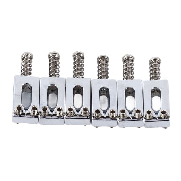 Vibratobryggsadel i silverzinklegering för elgitarr, 6-pack, standardrullreservdelar för Strat-stil