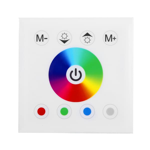 Väggmonterad färgglad RGBW LED Touch Panel Controller Dimmerbrytare för LED-listljus Vit