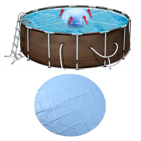 Vinterpoolskydd Luftkudde Uppblåsbart Kit med Fästlina för Pooler Ovan Mark