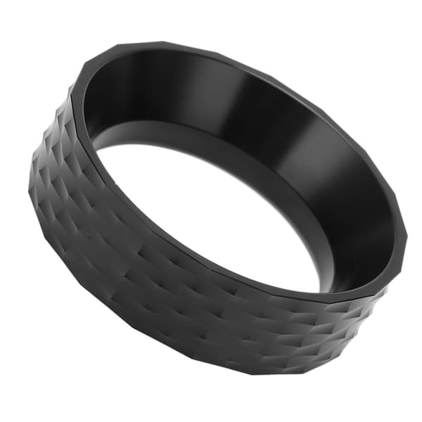 Premium aluminiumslegering kaffedoseringsring anti-spild poleret 53 mm sort 1 stk til espresso
