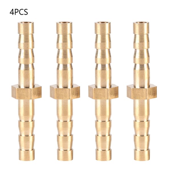 4 stk 4--4mm Messing Fitting Slange Barb Hale Reducer Reducerende Prop Forbinder
