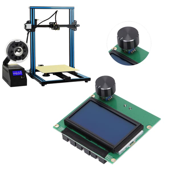 12864 LCD-skærm 3D-printer kontrolskærm Smart Panel til CR-10S Ender 3 opgraderingssæt