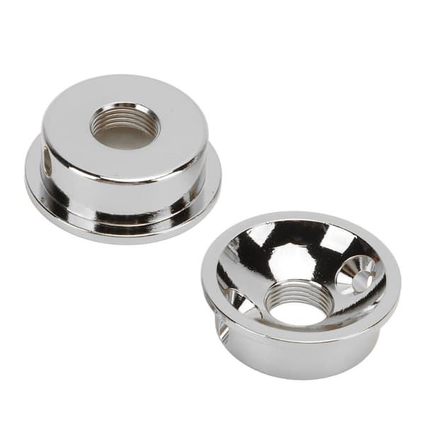 2 st TL elgitarr rund metall elektrosocket jackplatta med monteringsskruvar silver