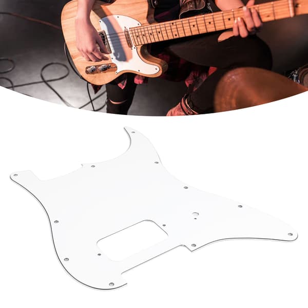 Vit PVC Elgitarr Scratchplate för Live Scen & Studioinspelning
