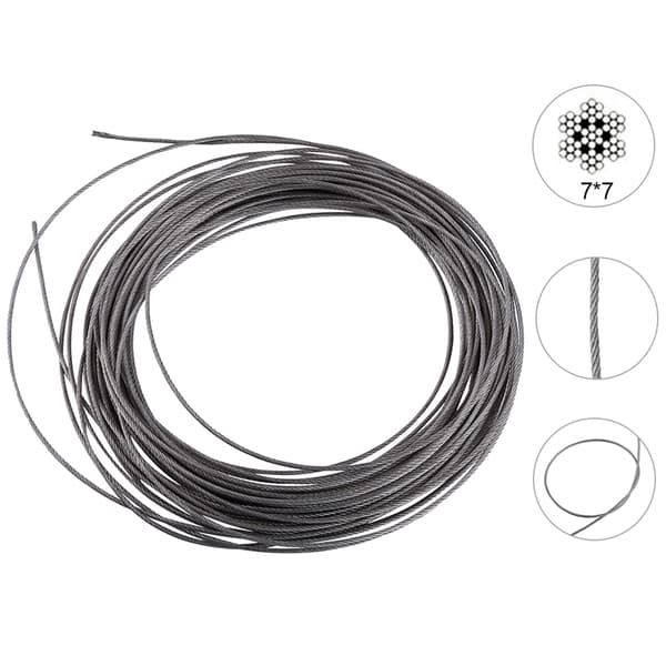 1 stk. 15 meter 304 rustfri stålkabel wire reb diameter 1,5 mm