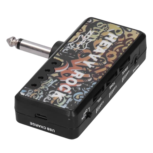 Elgitarr Bas Hörlursförstärkare med Ljudkabeladapter USB-laddning Gitarrtillbehör