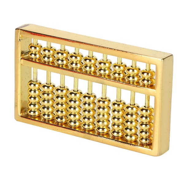 Mini Messing Abacus 9 Stænger Kinesisk Tællelommeregner til Børn Voksne Samlerobjekt 1,5 tommer