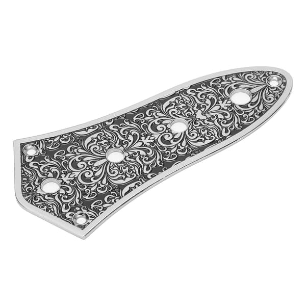 1-pack svart kontrollplatta i aluminiumlegering med förkopplad volymkontroll för Jazz Bass-gitarrbyte