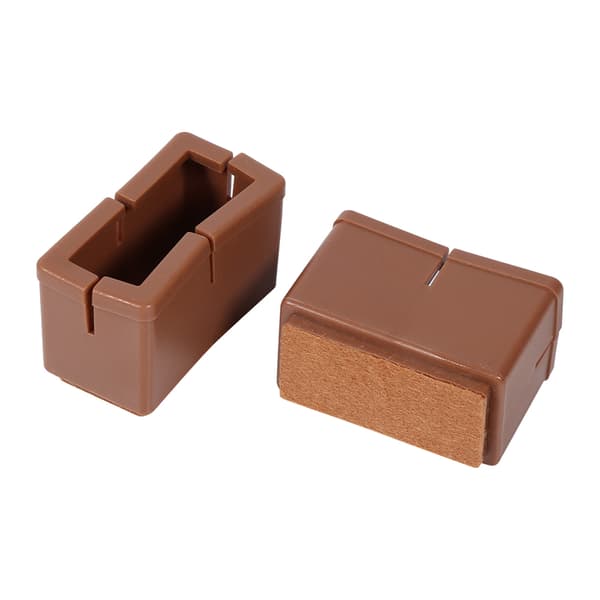 8 st/set stolsbensskydd rektangulära möbelbensskydd med gummisula (kaffe)