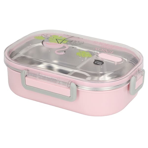 304 Rostfritt Stål Lunchlåda Fackfoder Termisk Isolering Bento Lunchlåda Illustrationsstil Läckagesäker Behållare för Studenter Barn Trans