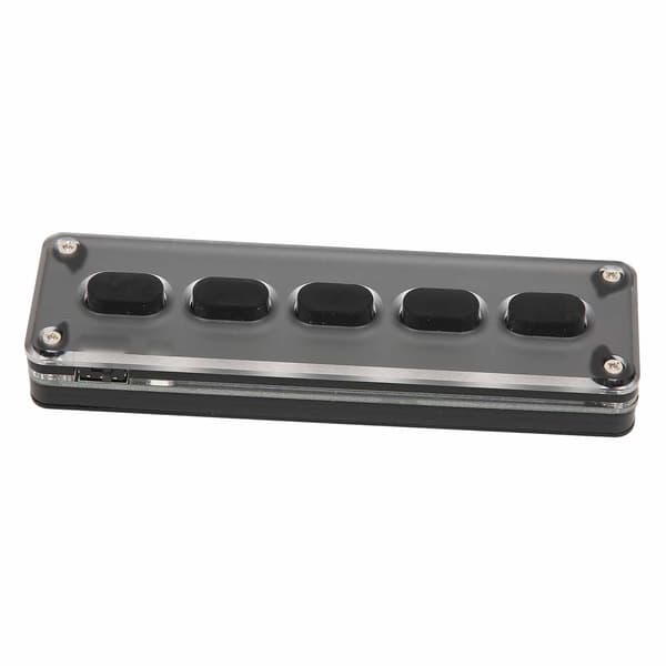 Programmerbar makropude 5-tast USB & Bluetooth Dual-Mode Mini Lydløs Silikone Brugerdefineret Gaming Tastatur Sort