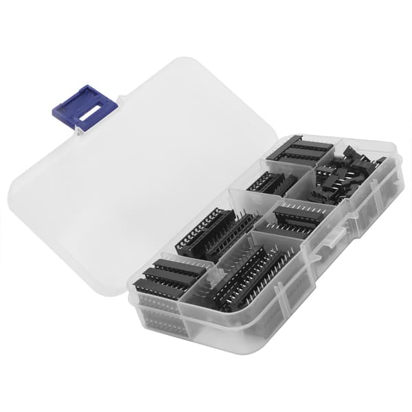 66 stk. IC-chipfatning fladstift DIP integreret kredsløbskomponentsortimentssæt 2,54 mm