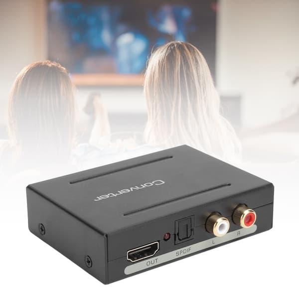 Lydkonverter Splitter HDMI til Digital Optisk SPDIF + RCA L/R Stereo, Sort