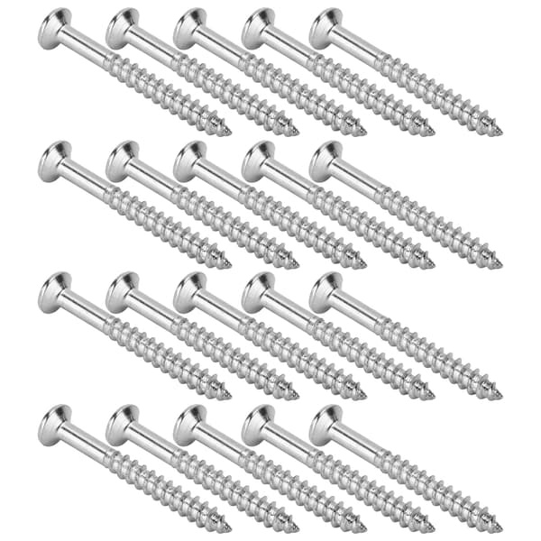 20-pack gitarrhals-skruvar i rostfritt stål, rostfritt monteringsset för elbas, silver, 20 delar