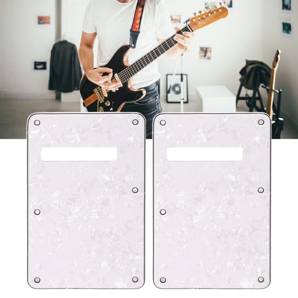 2-pack vit PVC elgitarr bakplatta hålrumsskydd plektrumskydd reservdel