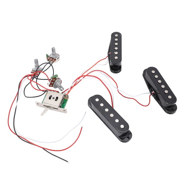 Elektrisk Guitar Single Coil Pickup Sort Kobbertråd Justerbar til ST Panel