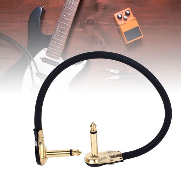 Elgitarr Effektpedalkabel Platt Patch Strömförsörjning Instrumenttillbehör Guld 30cm / 11.8in