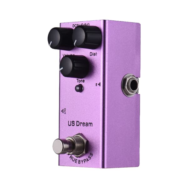 US Dream Metal Distortion Gitarr Stompbox, True Bypass, Vol/Dist/Tone-kontroller, 9V DC, 6.35mm Ingång/Utgång, Elgitarr FX Pedal