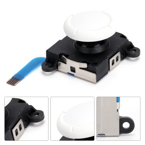 Erstatnings Tommelfingerpind Joystick Modul til Switch Joy-Con/Lite Controller, Hvid Analog Pind