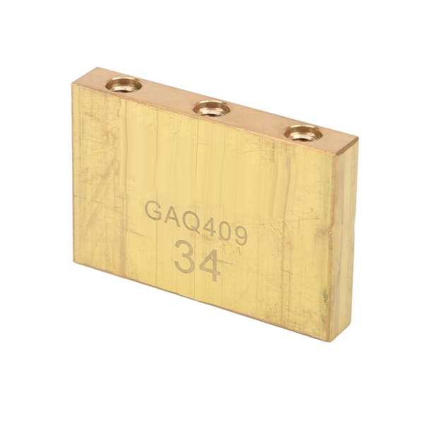 1 guld mässing block gitarrbas 34MM med 3 skruvar kompakt rostfritt tremolosystem bro gitarrdelar för gitarrister