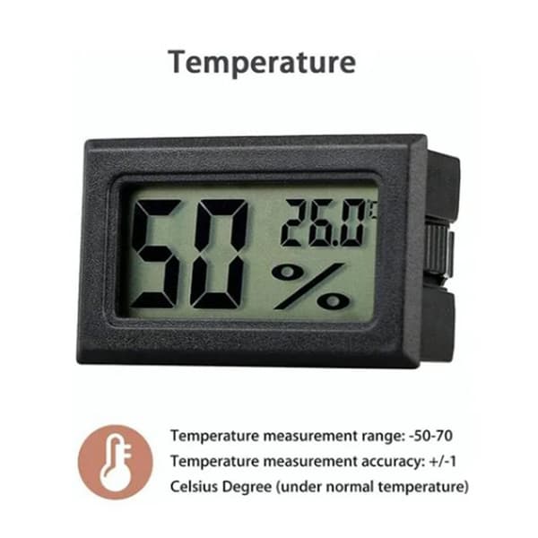 Digital LCD Termometer Sort ABS Stødsikker Vandtemperaturmåler til Akvarium