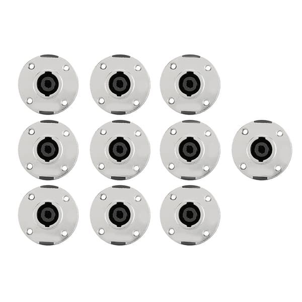 10x Cirkulær Metal EU-stil 4-bens XLR Audio Adapter Hun Panelmontering