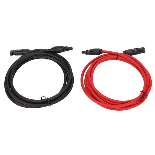1 par solcellsförlängningskabel 6mm² PPE kopparisolerad solpanelkabeladapter för husbil PV-system 2m / 6.6ft