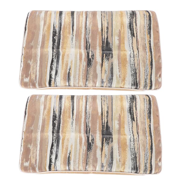 2PK Boho Chic Dekorative Pudebetræk i Polyester til Sofa, Senge og Stue, Sort Guld 50.8x30.5cm/20x12in