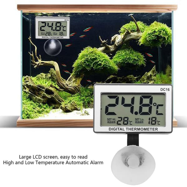 DC16 LCD Digital Akvarietermometer Vandtæt Temperaturtermometer til Akvarium