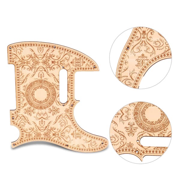 Lönnträ Scratchplate & Volymkontrollpanel Kit för TL Elgitarr, Träfärg, 22x19cm & 16x3.4cm, 2-delat set