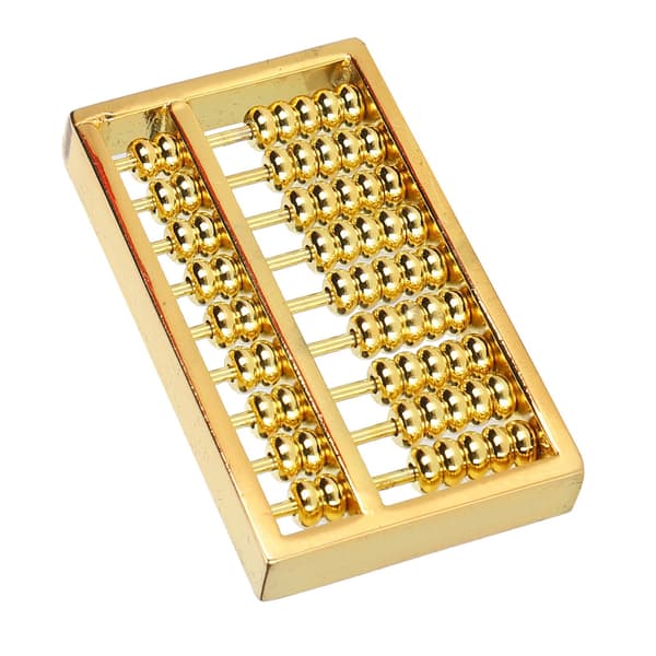 Mini Messing Abacus 9 Stænger Kinesisk Tællelommeregner til Børn Voksne Samlerobjekt 1,5 tommer