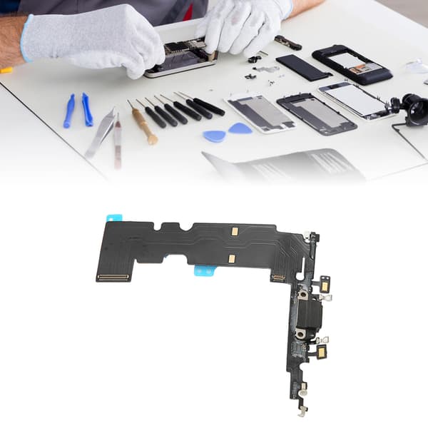iPhone 8 Plus Opladningsport Udskiftning Flexkabel, USB-stik Dock, Sort