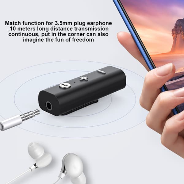 3,5 mm Bluetooth-lydadapter trådløs modtager til bilstereo-højttalerheadset