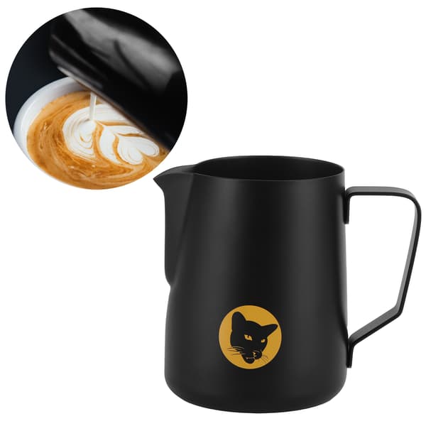 600 ml kaffekop krus multifunktionel 304 mælkeskummer i rustfrit stål sort