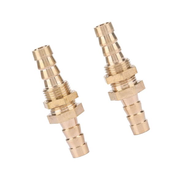 2 stk. slangestuds messing skotrørfitting koblingsadapter (6mm)