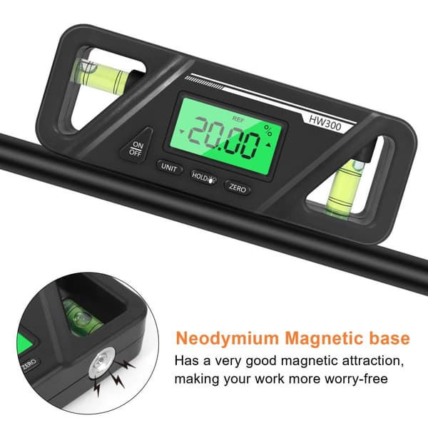 Digital vinkelmätare med display, digitalt magnetiskt vattenpassverktyg