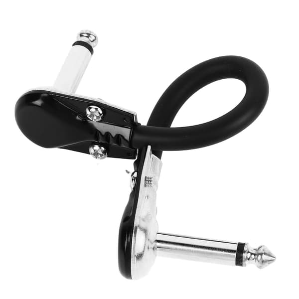 1-pack gitarr effektkabel PVC Anti-trassel Lågt brus Kompakt pedal patchkabel Platt kontakt Silver 15cm/5.9in