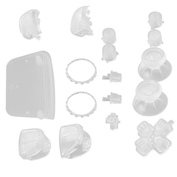 Udskiftning L2 R2 Komplet knapsæt til PS5 Controller, Klar Hvid Reparationssæt