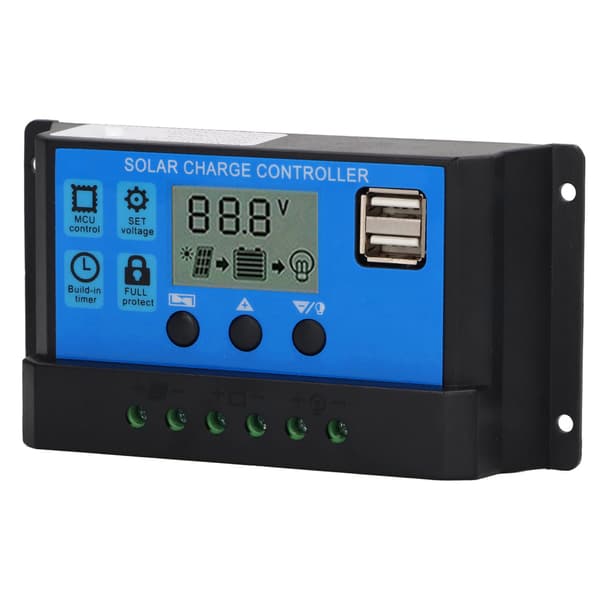 12V 24V Solpanel Controller PWM Fotovoltaisk Regulator LCD Display MPPT Soloplader 100A