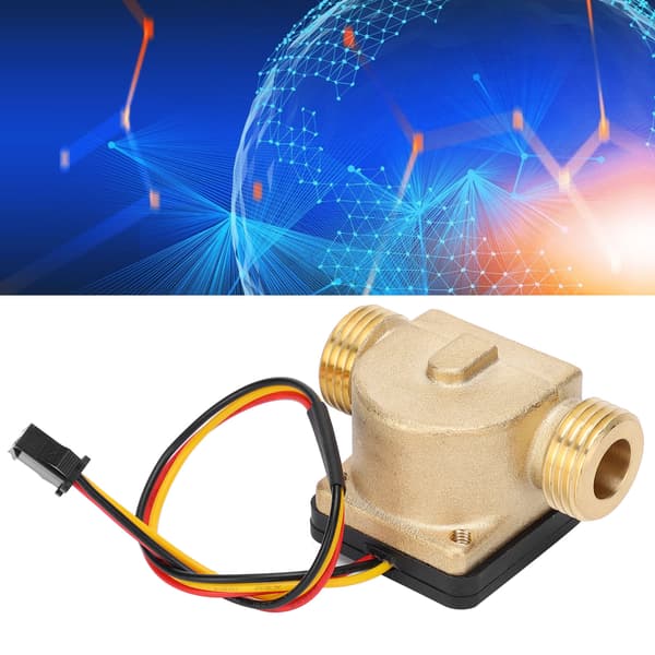 1/2\" Messing Vandstrømssensor Måler, Hall-effekt Flowmåler DC 3-24V til Varmelegeme & Kaffemaskine