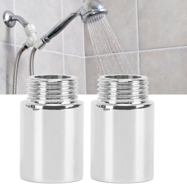 Duscharmförlängning 2-pack Rostfritt Stål Krom Duschhuvud Stigrör för Badrum 3cm 1.2in