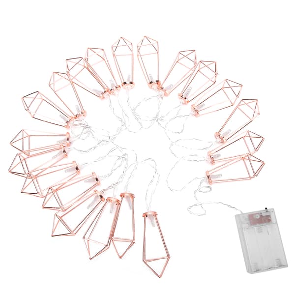 20LED Roséguld Geometriska Ljusslingor för Inomhus Bröllopsfest Sovrum Jul