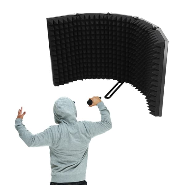 Pro Mic Isoleringsskydd 5-Panel Pop Skärm Akustiskt Skum