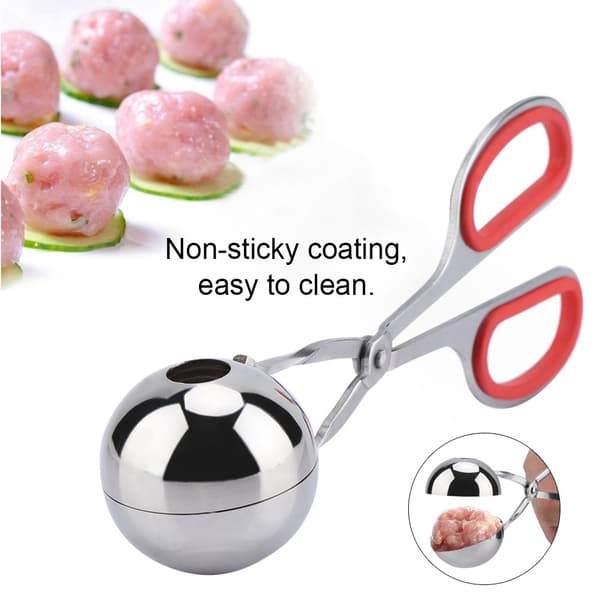 304 rustfrit stål non-stick kødboller risboller klip maker form køkkenredskab (rød)