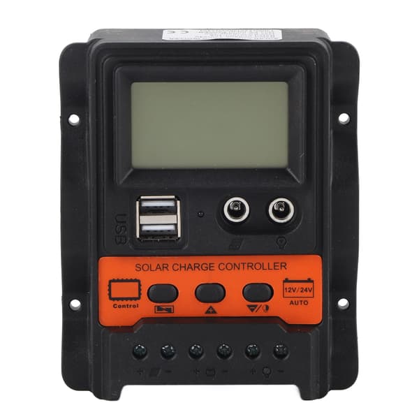 Solar Charge Controller LCD Display 2 USB Output PWM Panel Charging Regulator 12V 24V10A 130W 260W