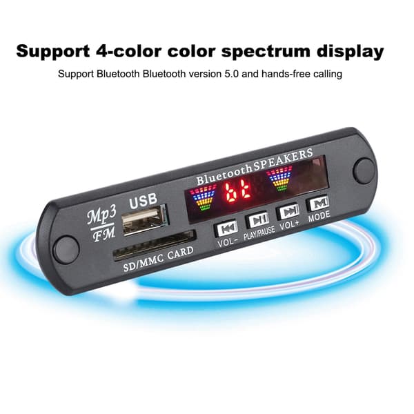 U-DX 4-farvet Bluetooth 5.0 FM-dekoderkort APE FLAC tabsfri lydmodul