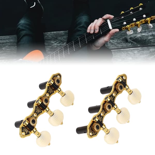 Klassisk Gitarr Låsande Stämskruvar 1 Set - Reservmekanik för Akustisk, Krom