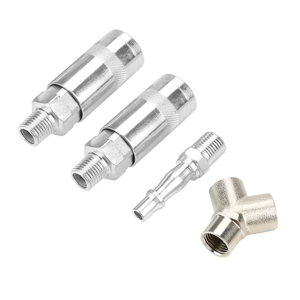 1/4\" BSP Y-stykke 3-vejs pneumatisk lynkobling luftpumpkompressorforbindelse galvaniseret jern