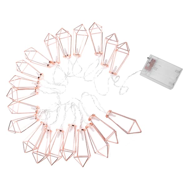 20LED Roséguld Geometriska Ljusslingor för Inomhus Bröllopsfest Sovrum Jul