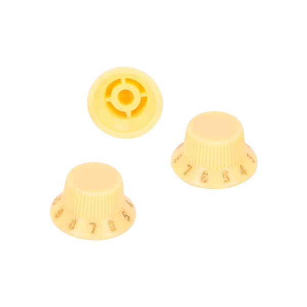 3 st gräddvita plastgitarr bas volym tonkontroll rattset 25 mm diameter 13,2 mm höjd för elgitarr och bas